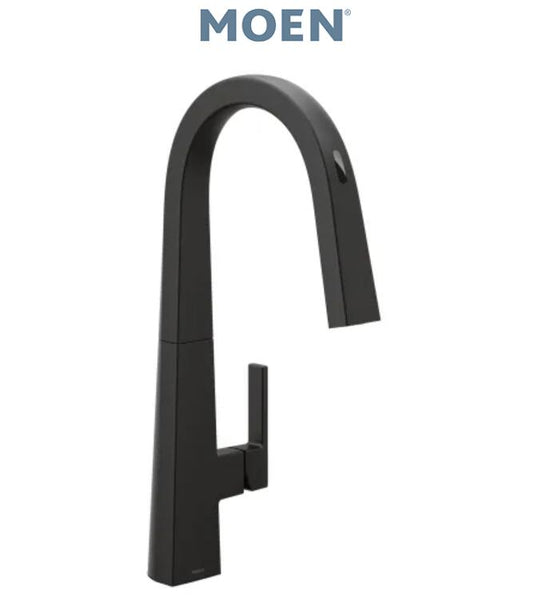 Moen Nio Single Hole Pull Down Smart Kitchen Faucet w/Motion Control&Voice Black