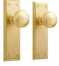Signature Hardware  New York Privacy Interior Door Set - Brass - No Bakcset