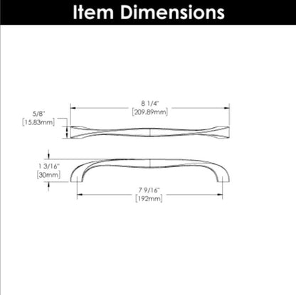 Hickory H076019-14 - Twist 7-9/16" Center to Center Drawer pull- Polished Nickel