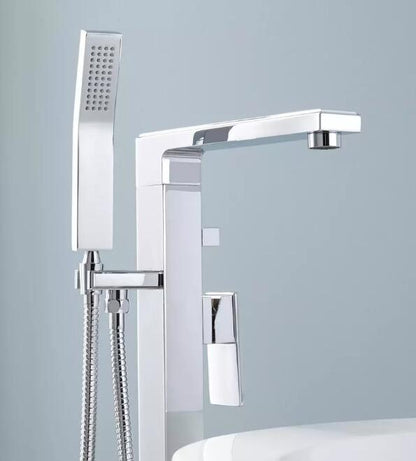 Signature Hardware Ryle Freestanding Tub Faucet and Hand Shower, Chrome