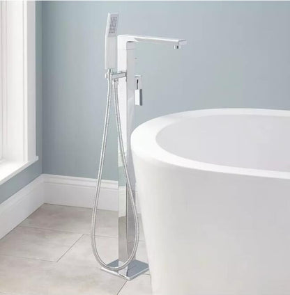 Signature Hardware Ryle Freestanding Tub Faucet and Hand Shower, Chrome