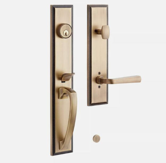 Signature Hardware 552085AB MNG-EXTR-5002- Brass Entry Door Set - No Backset LH