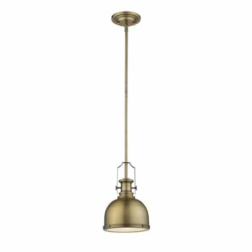 Z-Lite 725MP-HBR 1 Light Mini Pendant, Heritage Brass