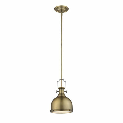 Z-Lite 725MP-HBR 1 Light Mini Pendant, Heritage Brass