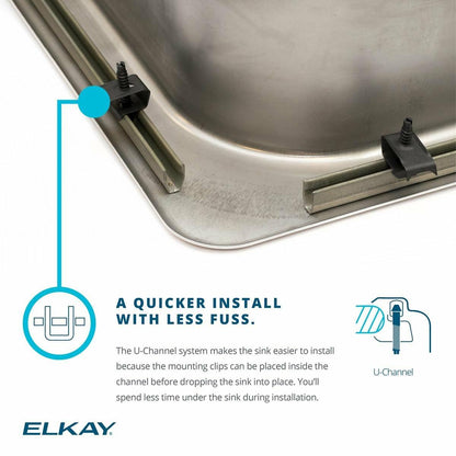 Elkay Celebrity PSR15173 Single Bowl Top Mount Stainless Steel Bar Sink
