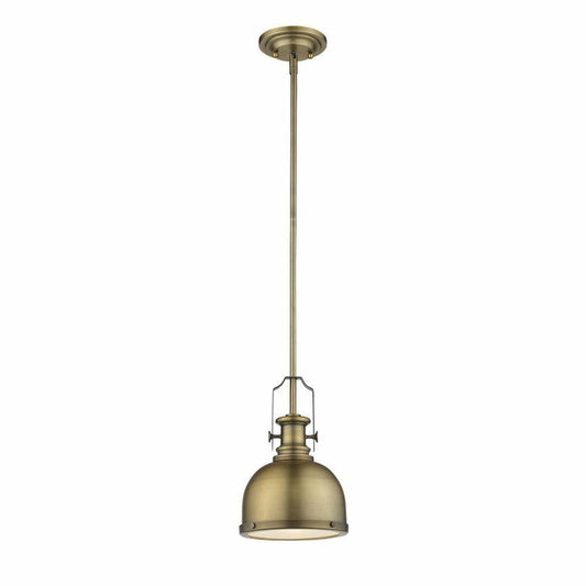 Z-Lite 725MP-HBR 1 Light Mini Pendant, Heritage Brass