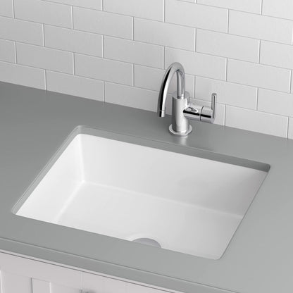 Miseno MNO1713BWH 20"X16" Rectangular Undermount Bathroom Sink w/Overflow-White