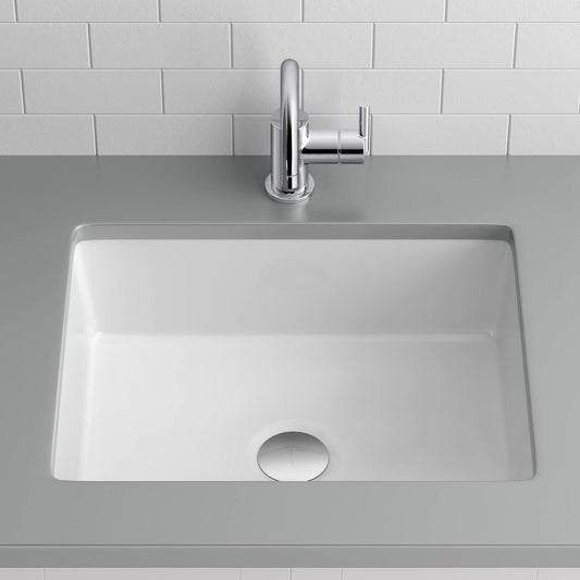 Miseno MNO1713BWH 20"X16" Rectangular Undermount Bathroom Sink w/Overflow-White