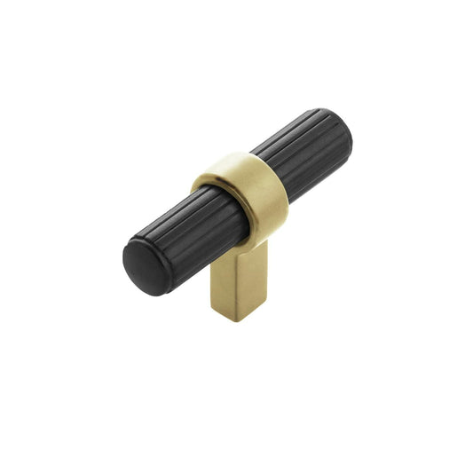 Belwith-Keeler Sinclaire T-Knob 2-3/8"x3/4" Matte Black&Brushed Golden