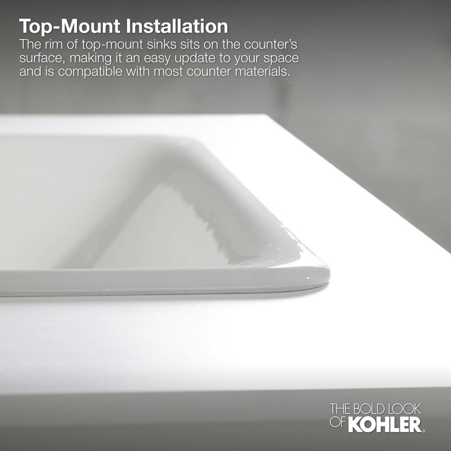 Pennington® Drop-in bathroom sink with 8" widespread faucet holes