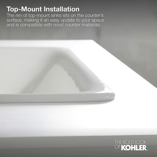 Pennington® Drop-in bathroom sink with 8" widespread faucet holes
