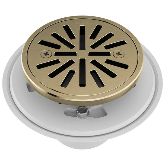 Delta Faucet 4 Inch Tile-In Round Shower Floor Drain Champagne Bronze