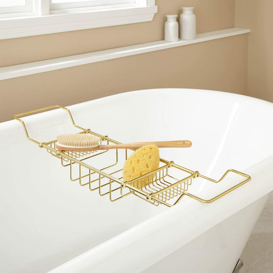Signature Hardware 123696 Nottingham Brass Tub Caddy - Polished Brass