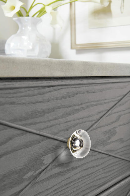 Amerock | Cabinet Knob | Clear/Champagne Bronze | Glacio