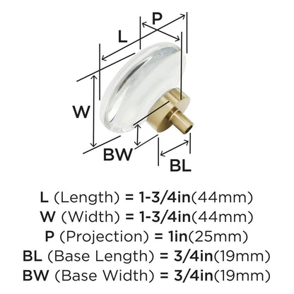 Amerock | Cabinet Knob | Clear/Champagne Bronze | Glacio