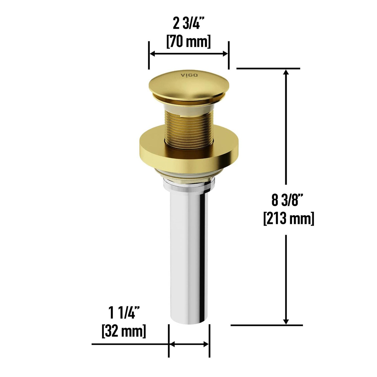 VIGO Vessel Bathroom Sink Pop-Up Drain and Mounting Ring Matte Gold - VG07000MG