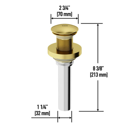 VIGO Vessel Bathroom Sink Pop-Up Drain and Mounting Ring Matte Gold - VG07000MG