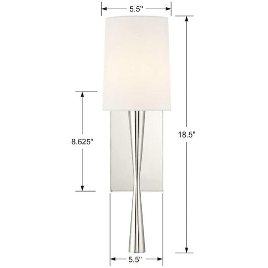 Crystorama Sconce Trenton 1 Light Polished Nickel