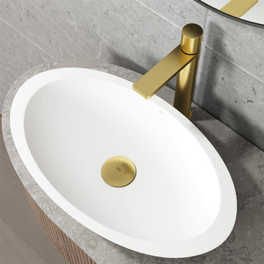 VIGO Vessel Bathroom Sink Pop-Up Drain and Mounting Ring Matte Gold - VG07000MG