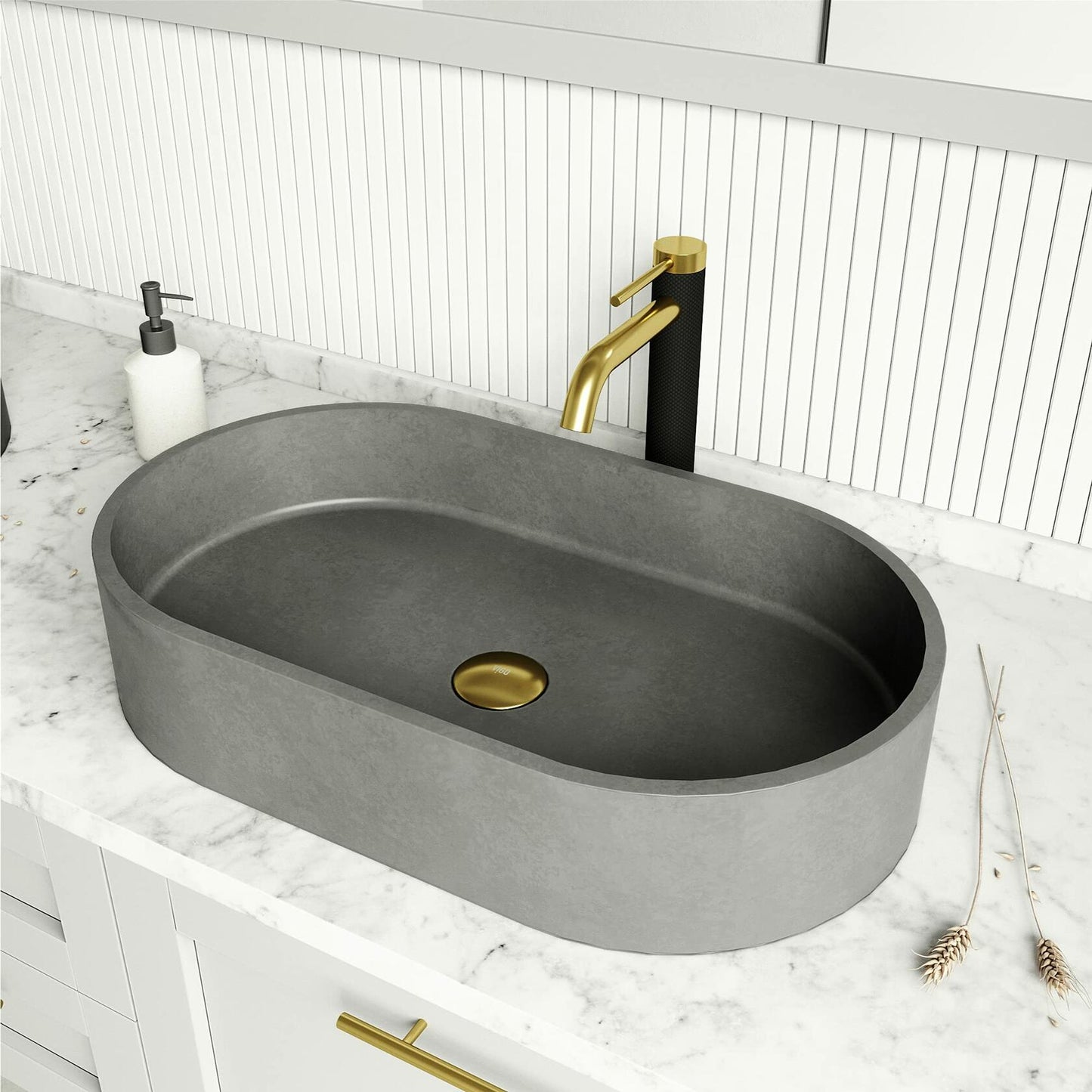 VIGO Vessel Bathroom Sink Pop-Up Drain and Mounting Ring Matte Gold - VG07000MG