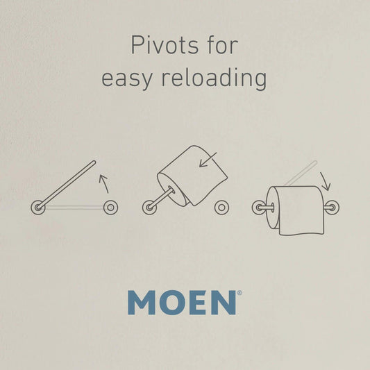 Moen Align BrushedGold Pivoting Wall Mounted Modern Toilet Paper Holder YB0408BG