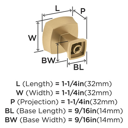 Amerock | Cabinet Knob | Champagne Bronze | 1-1/4 inch (32 mm) Length | Stature