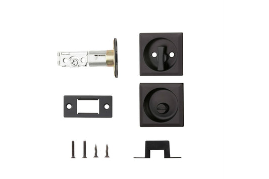 Kwikset 335SQT-11P Square Privacy Pocket Door Lock Venetian Bronze Finish