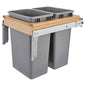 Rev-A-Shelf Double Pullout Under Cabinet Trash Can with Soft-Close, Silver
