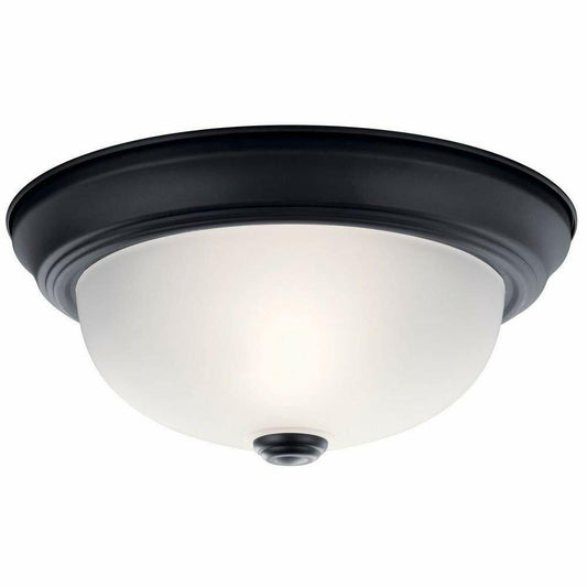 Kichler 8111BK Flush Mount, 1-Light 120 Total Watts, Black