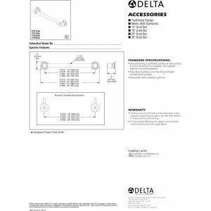 DELTA 41624-SS Traditional Decorative Grab Bar, 24", Brilliance Stainless