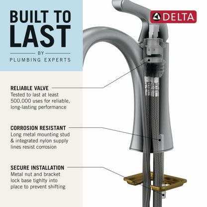 DELTA 559LF-CZMPU Trinsic Bathroom Faucet, With Drain Assembly, Champagne Bronze