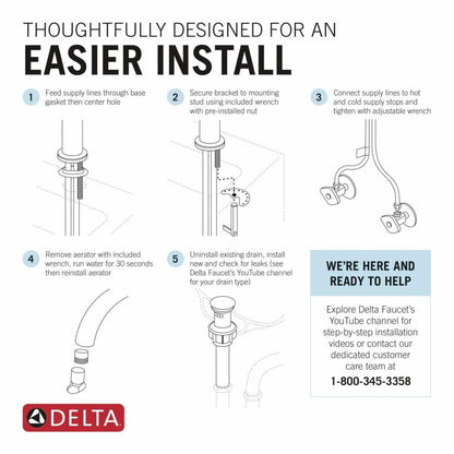 DELTA 559LF-CZMPU Trinsic Bathroom Faucet, With Drain Assembly, Champagne Bronze