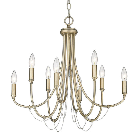 Golden Lighting Kamila 8 Light Chandelier in White Gold