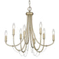 Golden Lighting Kamila 8 Light Chandelier in White Gold