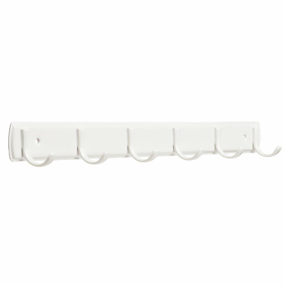 Franklin Brass 20' Coat/Hat Rack Wall Mount White Steel with 6 Hooks FBSSMR6-W-R