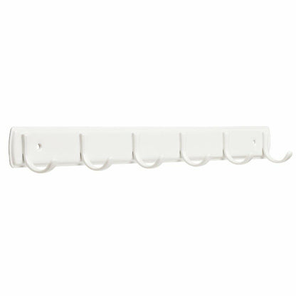 Franklin Brass 20' Coat/Hat Rack Wall Mount White Steel with 6 Hooks FBSSMR6-W-R