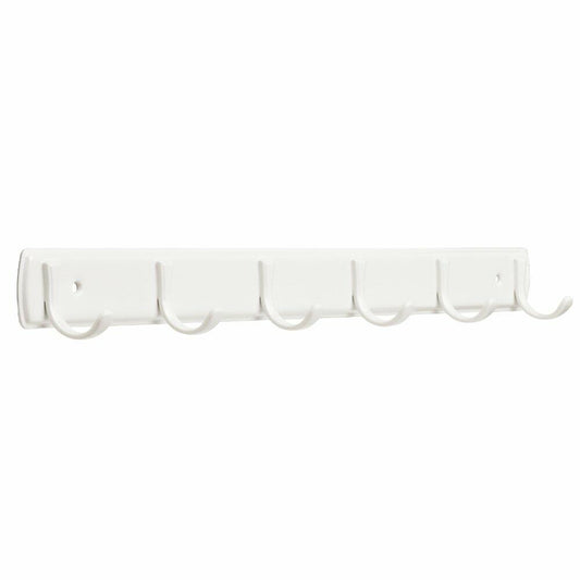 Franklin Brass 20' Coat/Hat Rack Wall Mount White Steel with 6 Hooks FBSSMR6-W-R