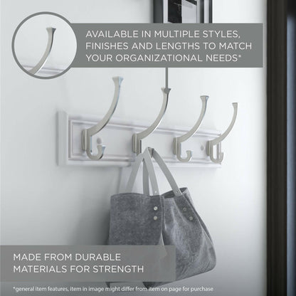 Franklin Brass 20' Coat/Hat Rack Wall Mount White Steel with 6 Hooks FBSSMR6-W-R