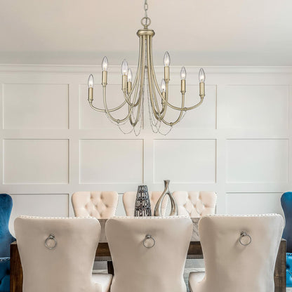 Golden Lighting Kamila 8 Light Chandelier in White Gold