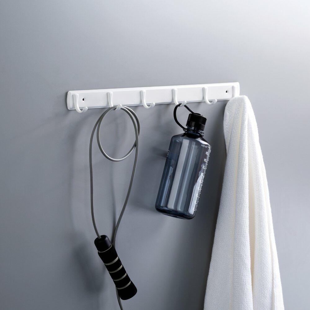 Franklin Brass 20' Coat/Hat Rack Wall Mount White Steel with 6 Hooks FBSSMR6-W-R