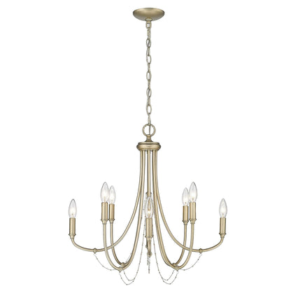 Golden Lighting Kamila 8 Light Chandelier in White Gold