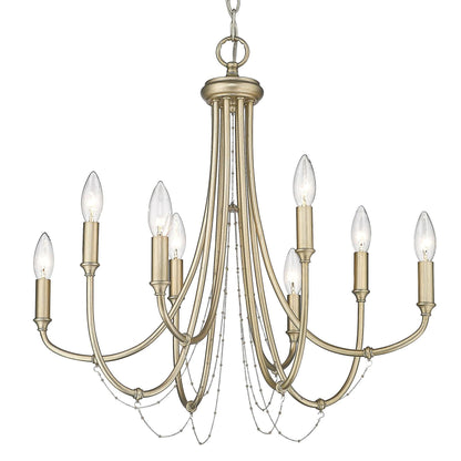 Golden Lighting Kamila 8 Light Chandelier in White Gold