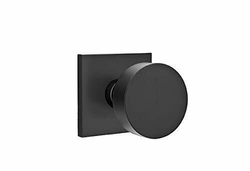 EMTEK Square Rosette Privacy Set Round Knob - 5210ROUUS19 - Flat Black