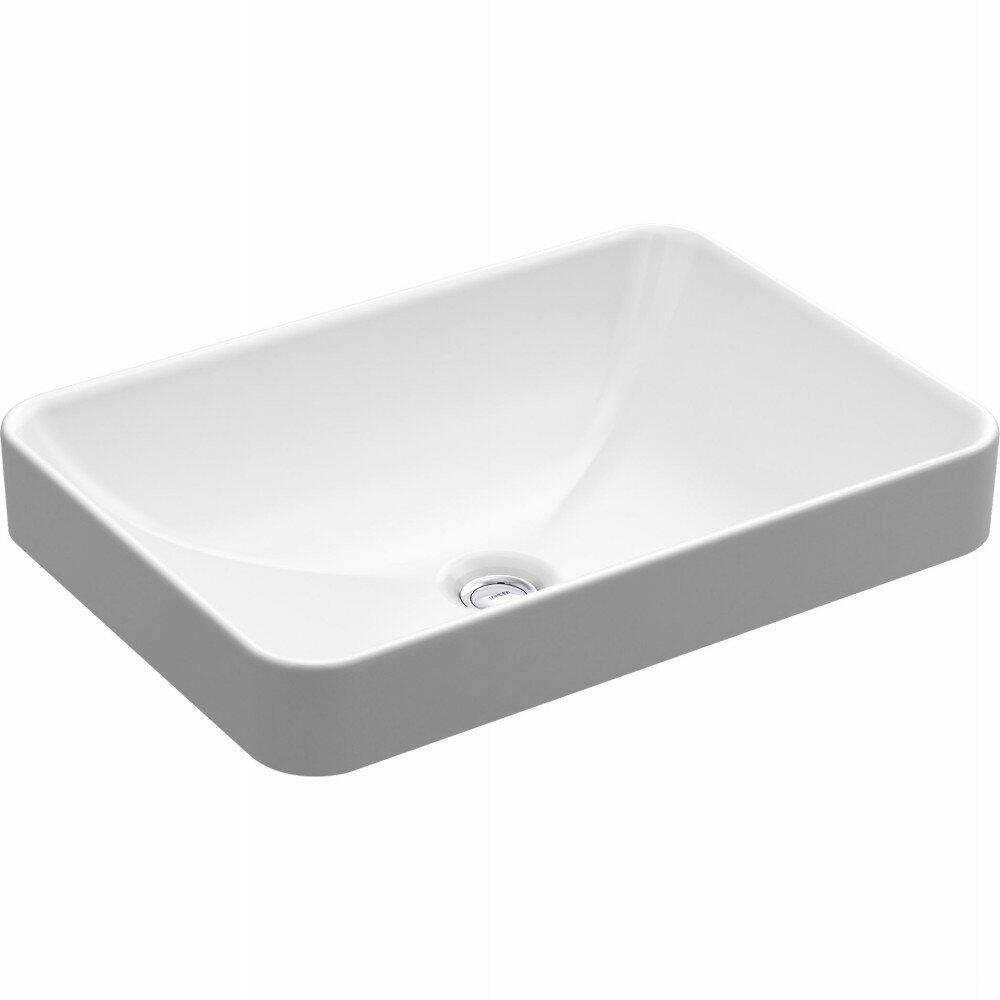 KOHLER 5373-0 Vox Rectangle Vessel Bathroom Sink, Vitreous China, White