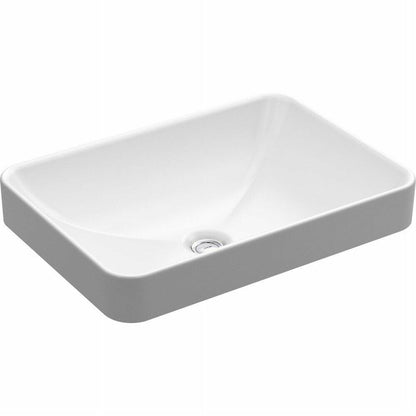 KOHLER 5373-0 Vox Rectangle Vessel Bathroom Sink, Vitreous China, White