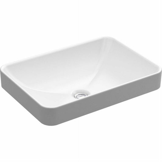 KOHLER 5373-0 Vox Rectangle Vessel Bathroom Sink, Vitreous China, White