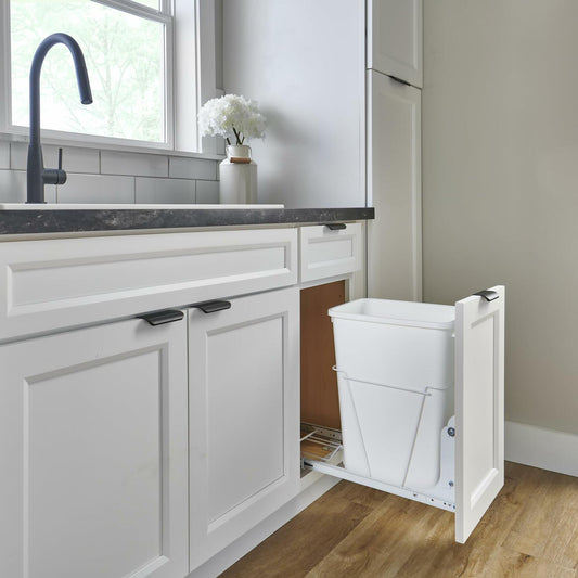 Rev-A-Shelf Single Pull-Out Cabinet Trash Can for Bottom Mount Kitchen
