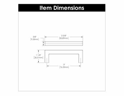 Hickory Hardware Kitchen Cabinet Pulls 3" Matte Black (Pack of 10)
