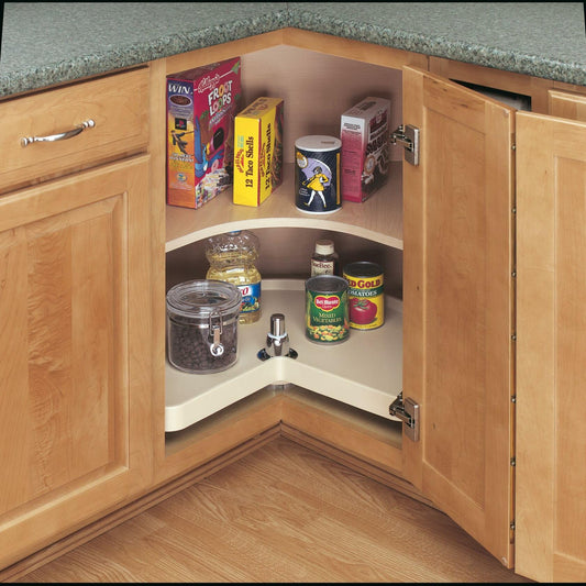 REV-A-SHELF Polymer Kidney-Shaped 1-Shelf Lazy Susan w/Bottom Mount