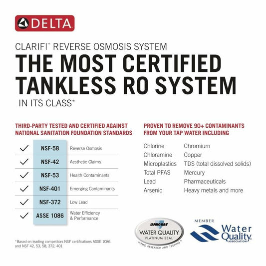 Delta Faucet Clarifi Under Sink Reverse Osmosis System, 6-Stage RO Water Filter